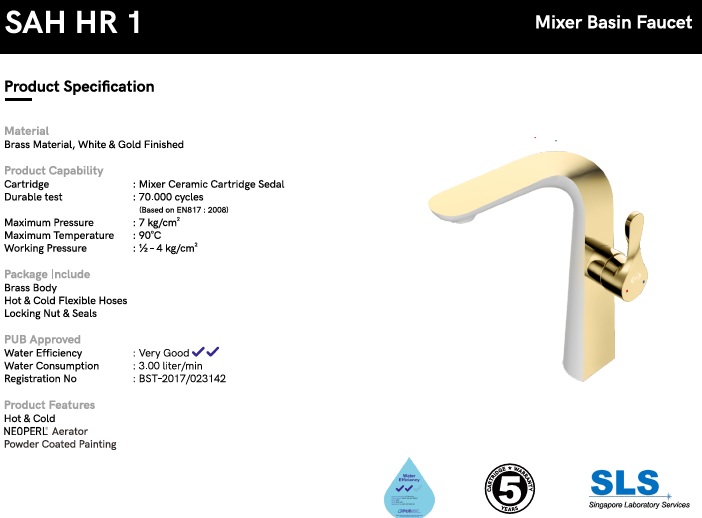 sah hr 1 specification